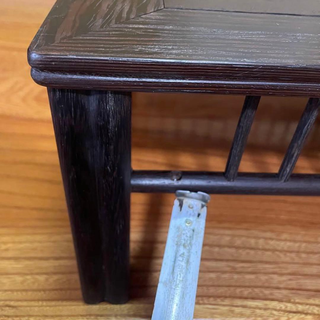 【唐木】鉄刀木（たがやさん)[高級] 花台 【訳あり品】盆栽台 ビンテージ品