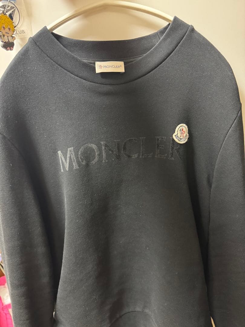 MONCLER ロゴパッチ スウェット ネイビー S