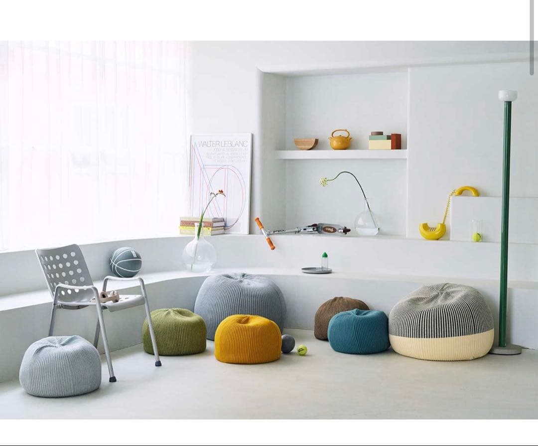 PUUF WhitenxBlack MIX 丸型クッション