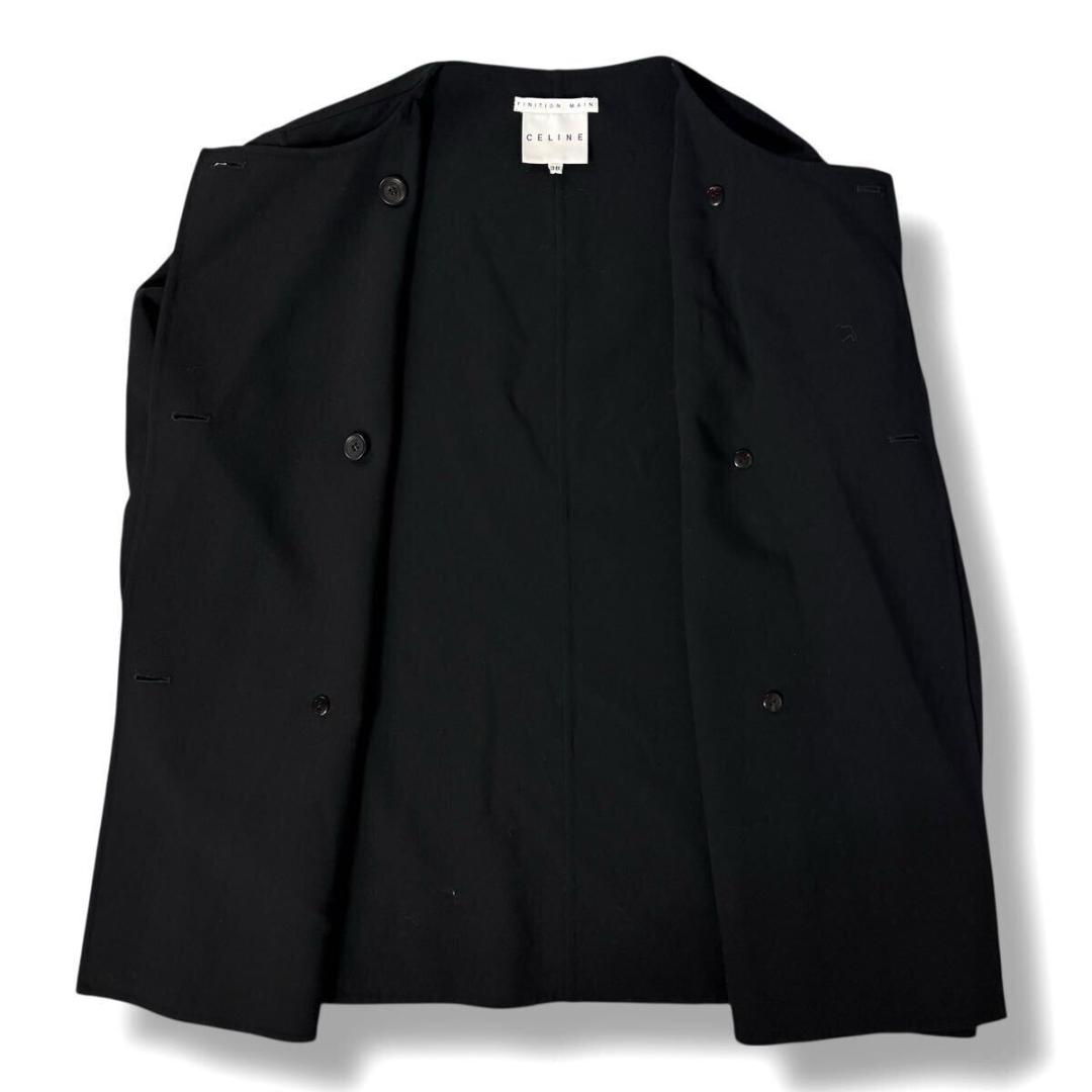 【美品】CELINE ウール ノーカラー ジャケット 38フランス製