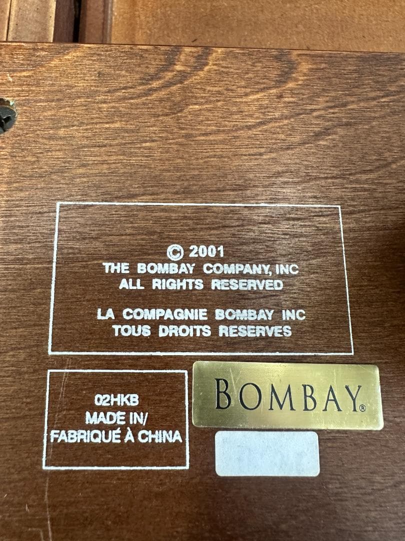 BOMBAY　バタフライサイドテーブル　アンティーク調　ドロップリーフ　ブラウン