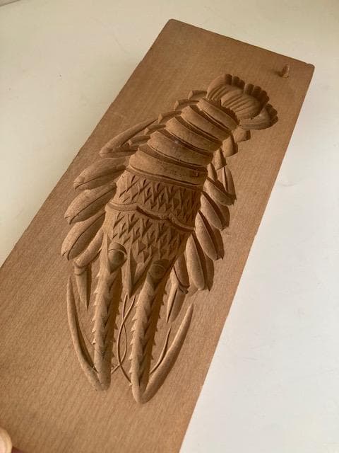 古道具　木型　干菓子　伊勢海老（大）全長約26cm