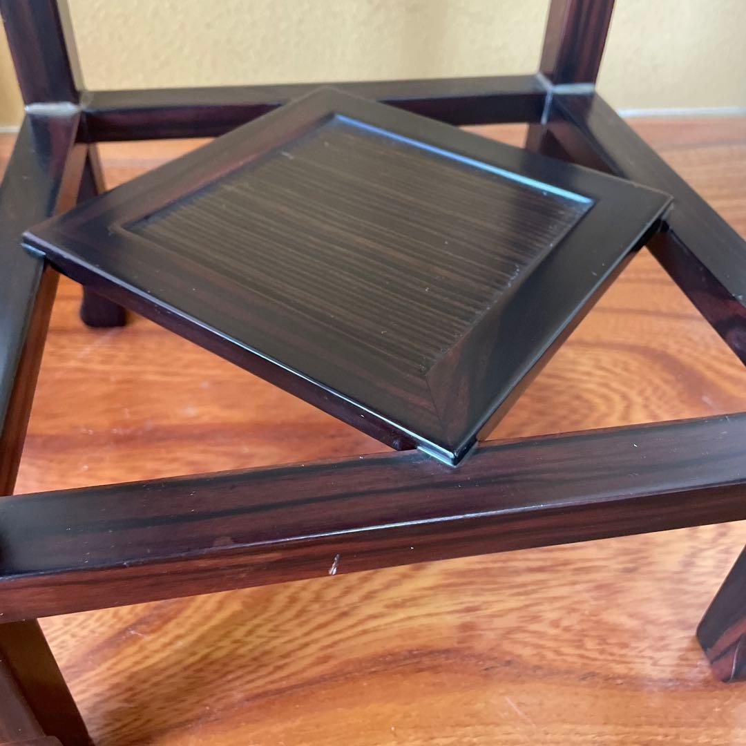 盆栽台 花台 飾り台 香炉台 花瓶台 サイドテーブル 木製 花梨材 アンティーク