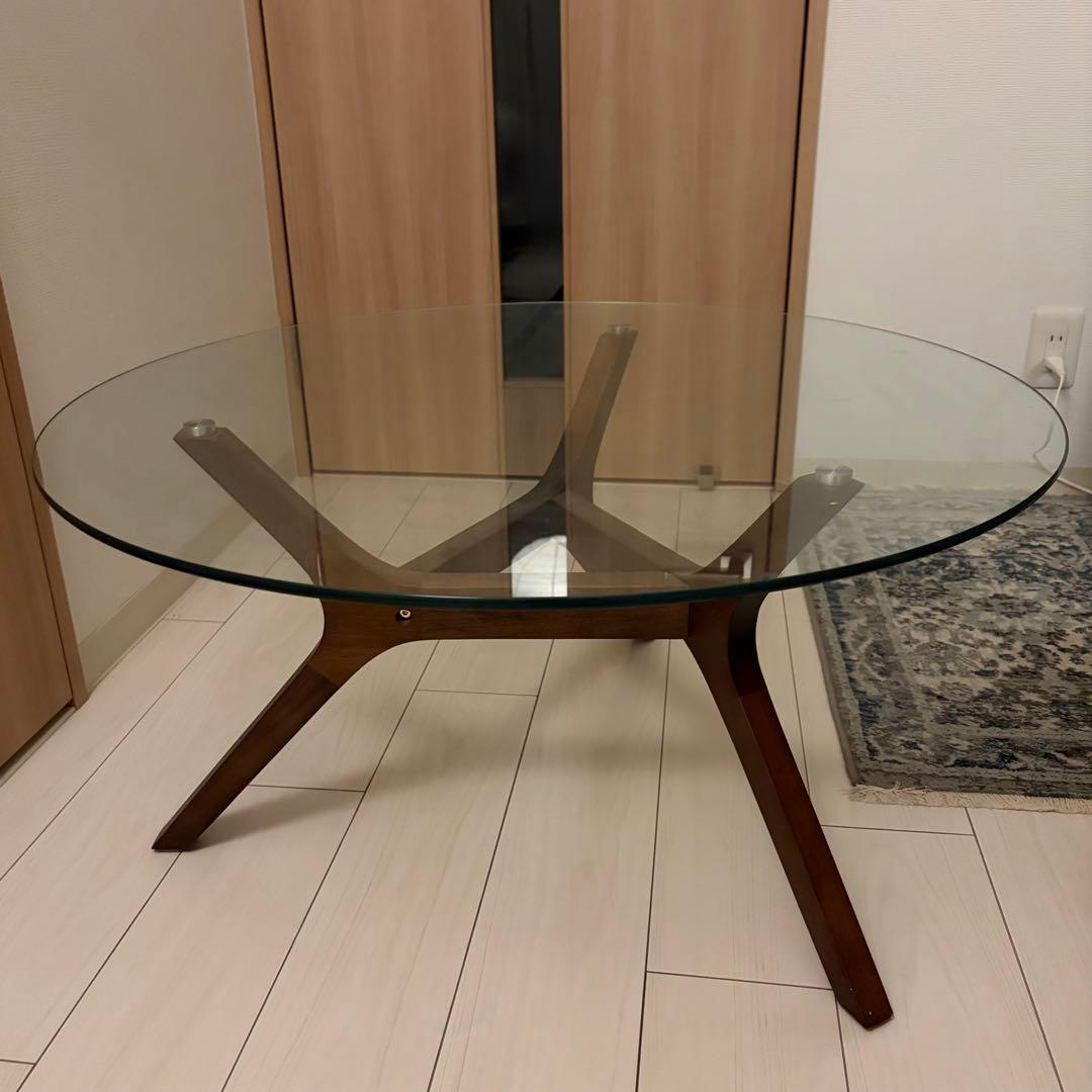 【1月25日発送】ガラステーブル 丸型 円形