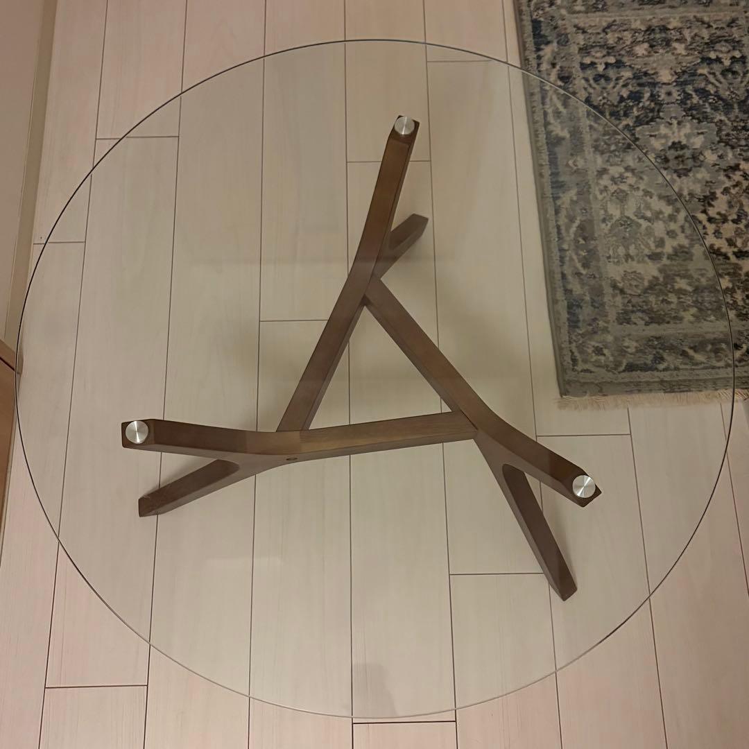 【1月25日発送】ガラステーブル 丸型 円形