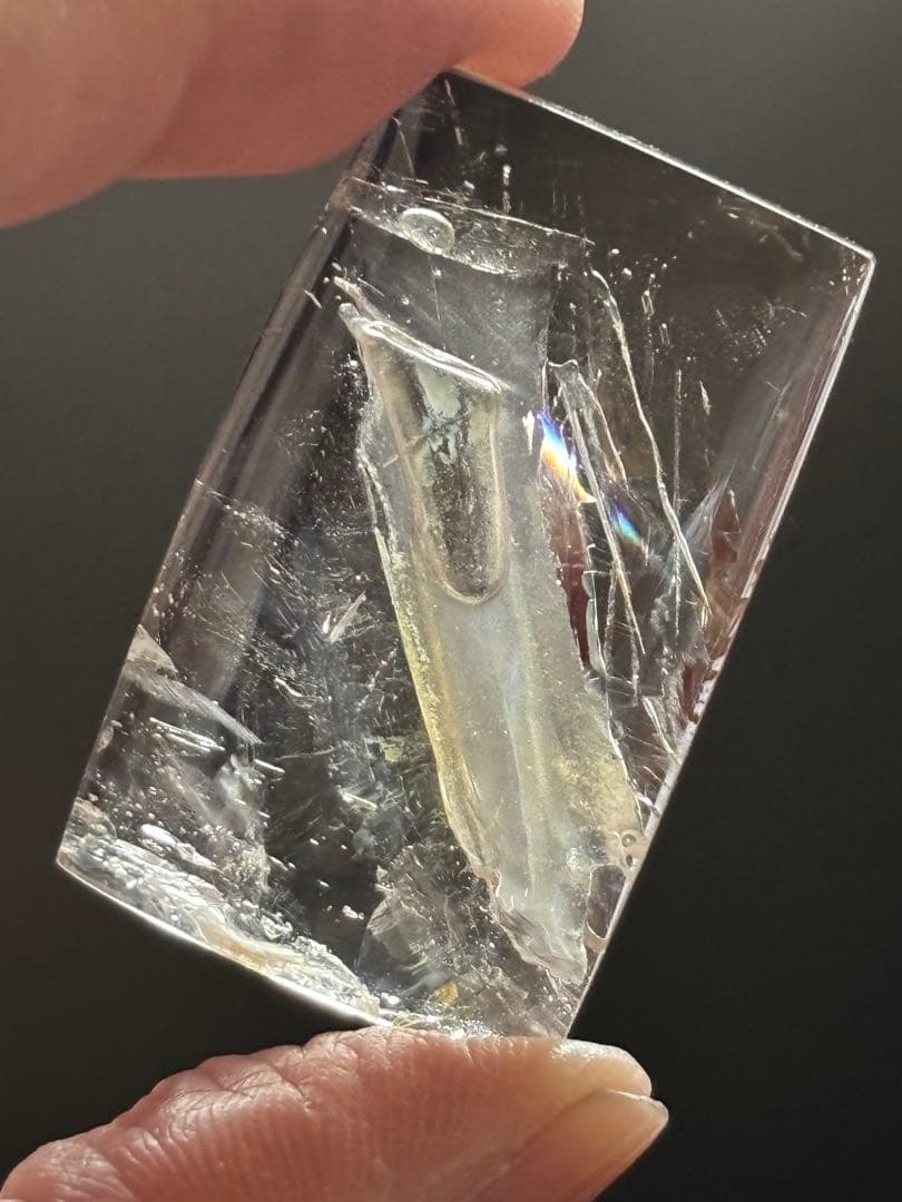 レア　大きめ水入り水晶　マイカ流砂　28g エレスチャル　レインボーありよく動く