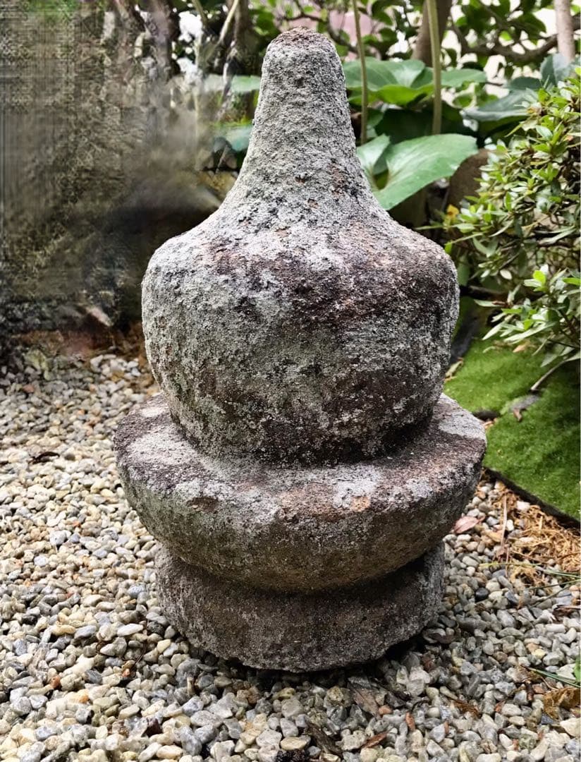 【昔の石灯篭宝珠・天然石・オブジェ・関守石・オーナメント】庭石・置物・石材
