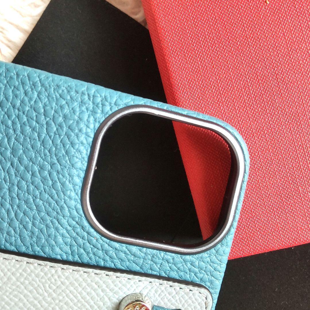 極美品✨BONAVENTURA iPhone 16 ハンドル付き 青 バイカラー