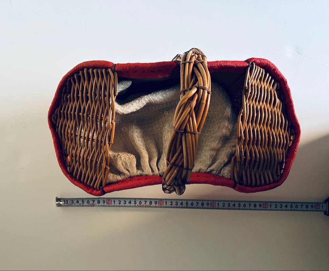 美品【エバゴスebagos】カゴバッグ赤