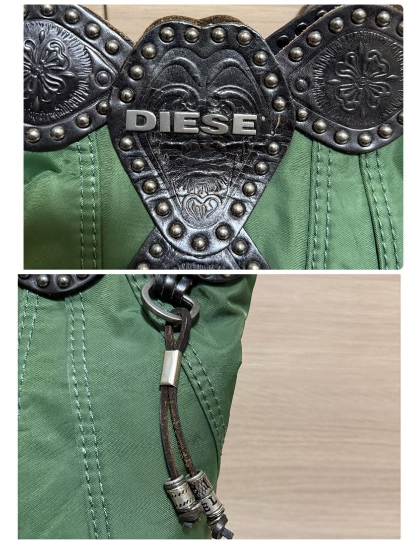 【美品】DIESEL ディーゼル ショルダーバッグ スタッズ アーカイブ Y2K