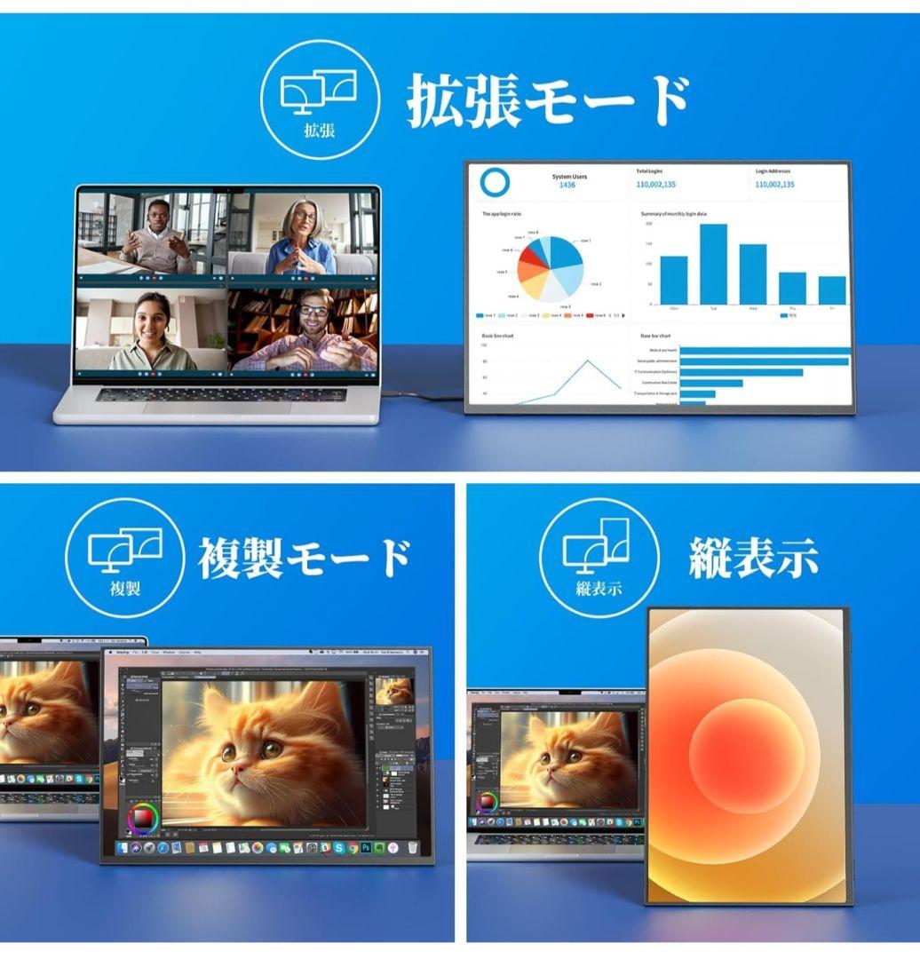 Kksmart 16インチ 2K( 2560x1600) ポータブルモニター