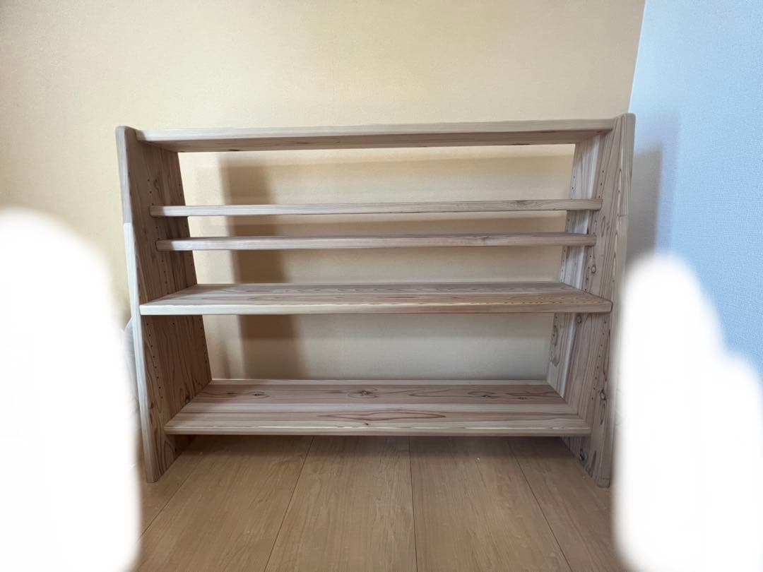 まおぽん様　国産杉 薄型頑丈タワーシェルフ 幅120cm高さ89.5cm