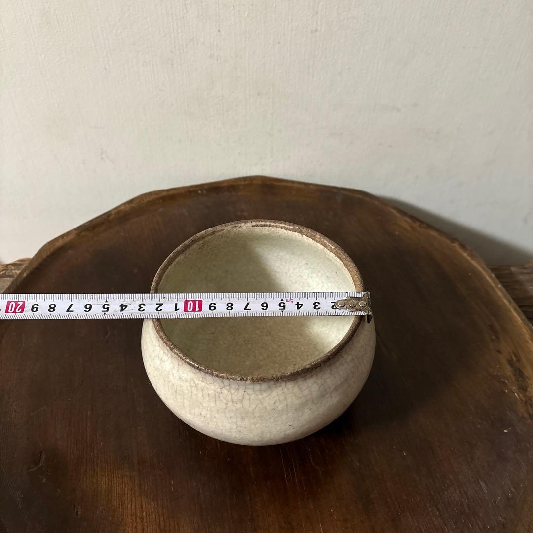 古い丸壷　白釉　塩笥壺　韓国骨董.アンティーク.古民芸.検:立原正秋.白磁.李朝