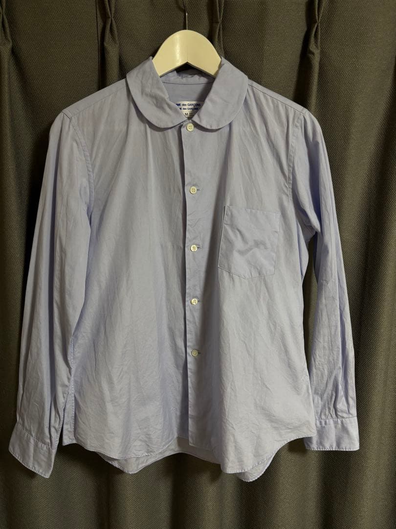 COMME des GARÇONS コムコム　ライトブルー　丸襟　長袖シャツ M