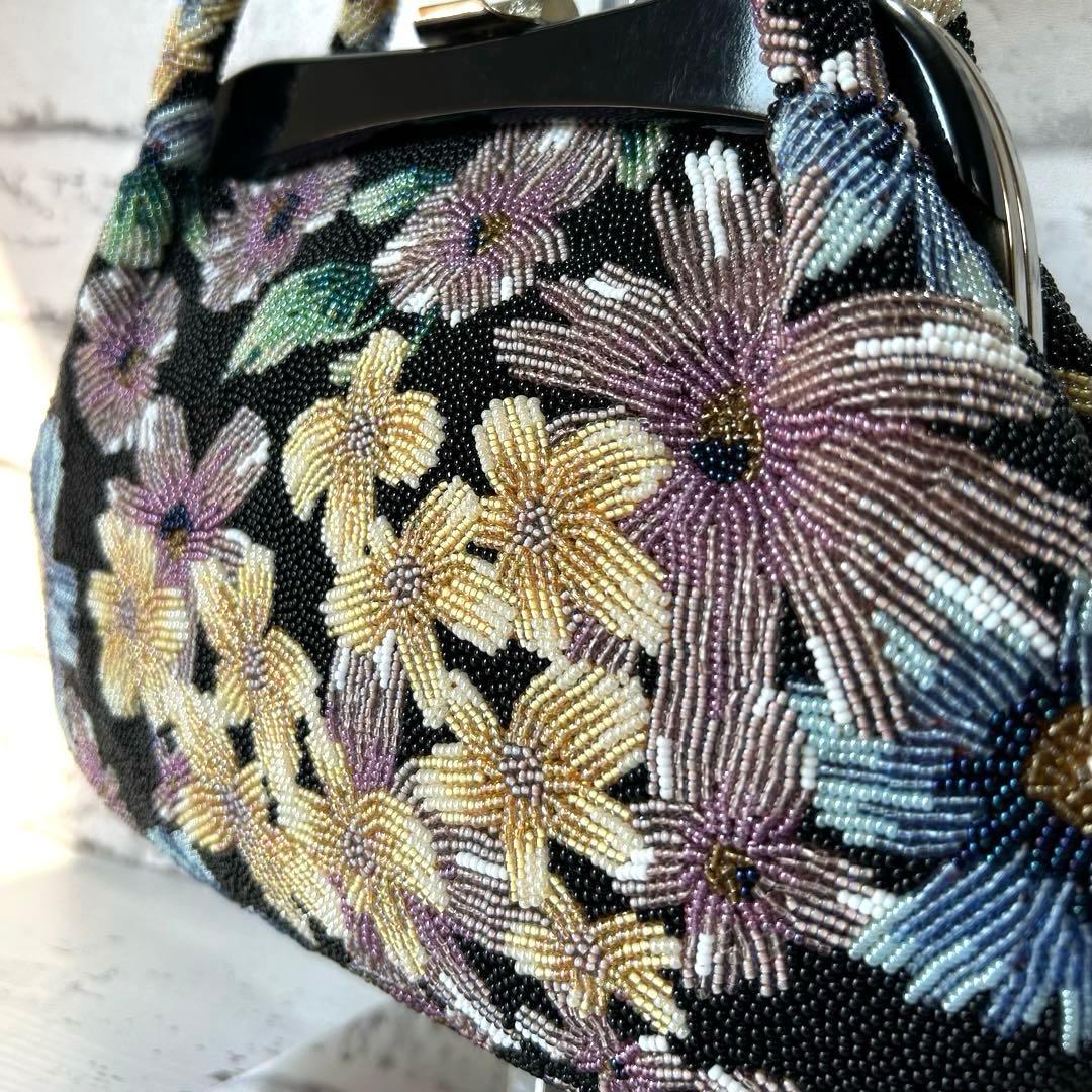 ビーズバック レトロ 花柄 和装 洋装 小物 ハンドバッグ 総柄 フォーマル