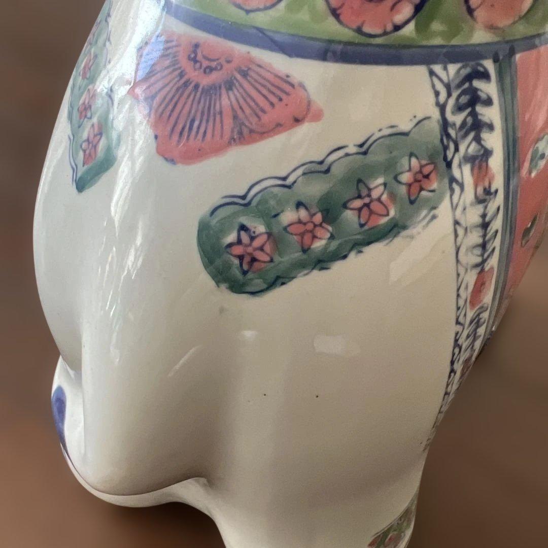 アンティーク 陶器製 ガネーシャ 象 エレファント ガーデニング スツール イス