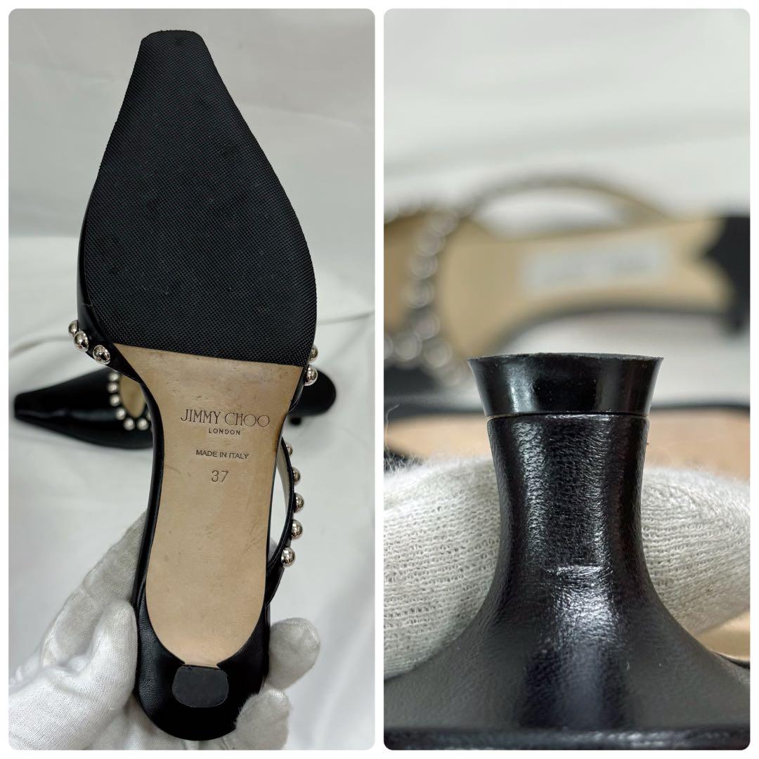 美品✨　JIMMY CHOO ジミーチュウ　ミュール　カーフ　レザー　スタッズ