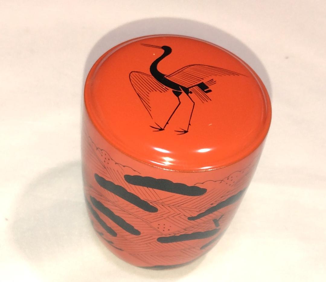 茶道具　加賀蒔絵師　中村宗悦作　曙棗　鶴亀に老松蓬莱山蒔絵曙棗　未使用超美品！！