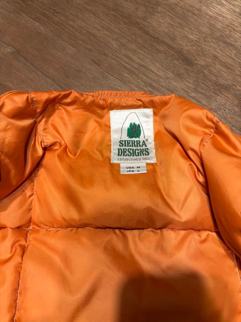 SIERRA DESIGNS ダウンベスト ベージュ/オレンジ