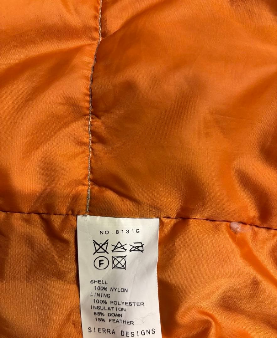 SIERRA DESIGNS ダウンベスト ベージュ/オレンジ