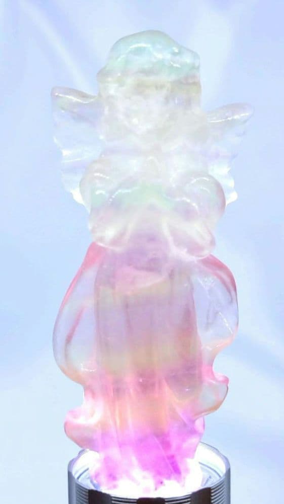 キャンディ フローライト　天使　（大）②　エンジェル　置物　カービング