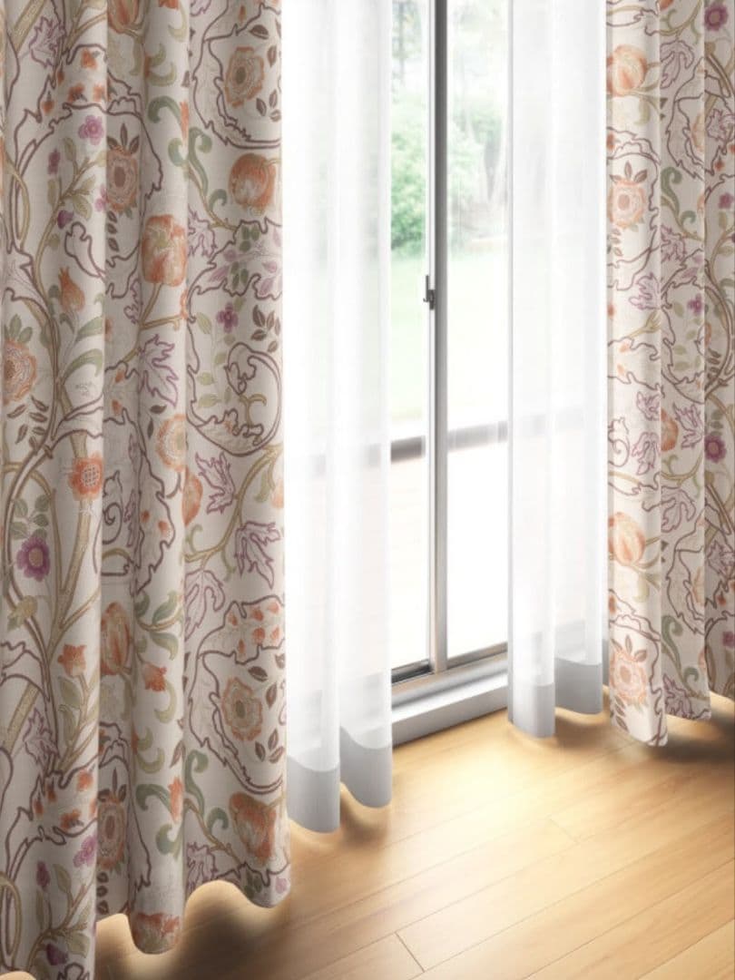 美品✨️川島織物セルコン　ドレープカーテン　オーダー品　ウィリアムモリス