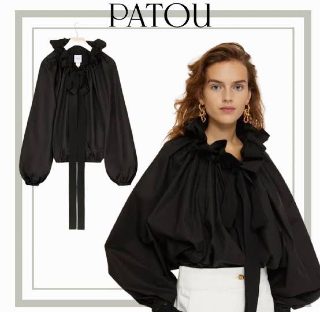 PATOU パトゥ/ドローストリングス　ラッフルフリル　ブラウス ギャザー