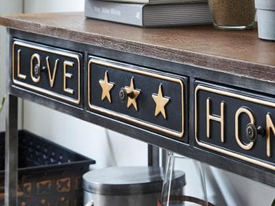 キャスター付   作業台 アイアン コンソールテーブル 幅115 高さ85cm