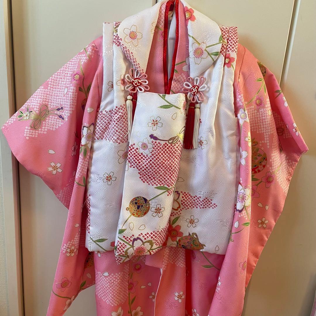 子供用 七五三 着物セット ピンク 花柄