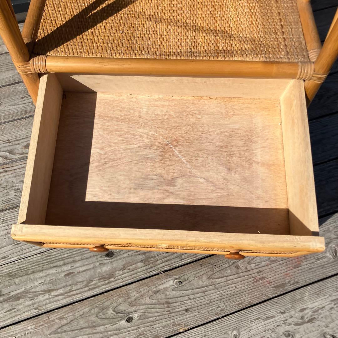 昭和レトロ 古家具 ラタンラック シェルフ 飾り棚 ディスプレイラック オープン