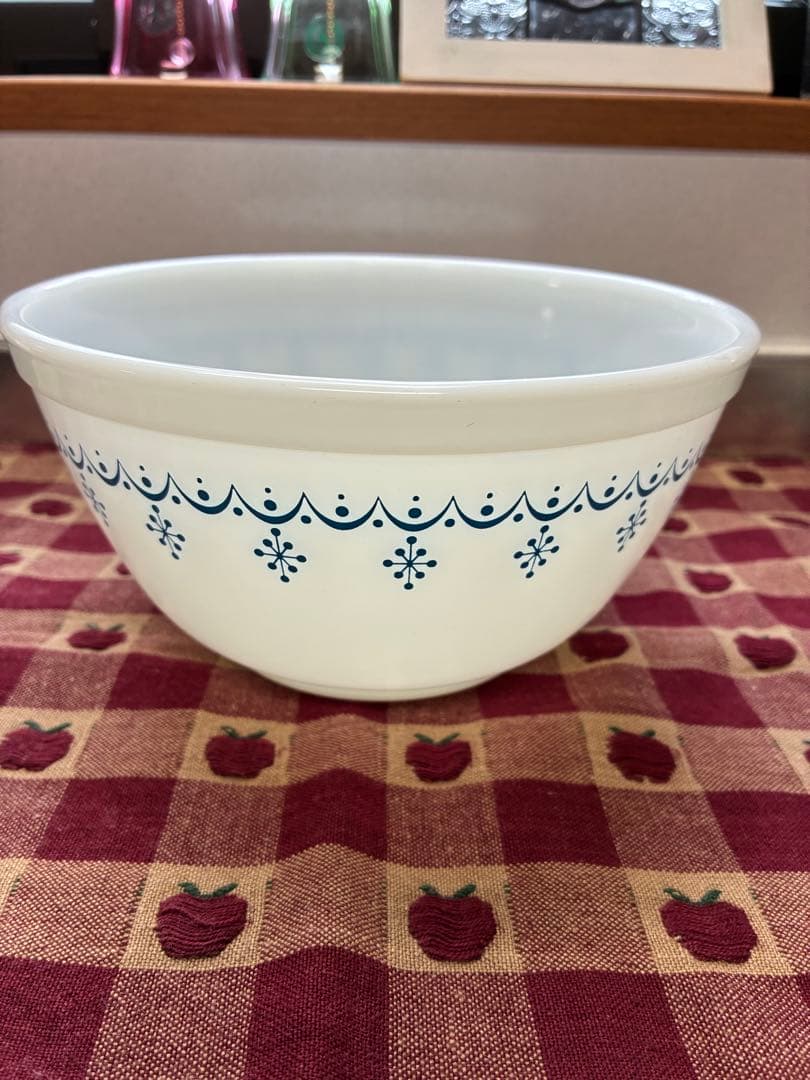 【値下げ】オールドパイレックス　スノーフレークミキシングボウル3コ　USA