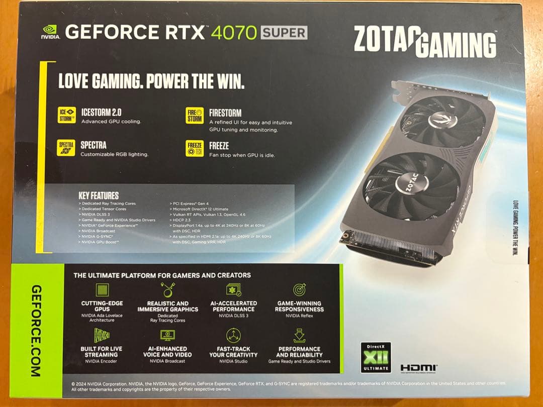 4/5までオマケ有【美品】ZOTAC GAMING RTX 4070 SUPER