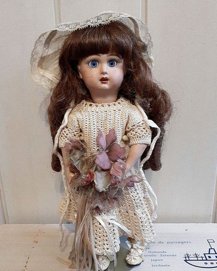 ⭐素敵！アンティークビスクドール、ドールスタンド付き　17