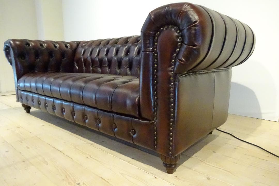 Martin28【極上】チェスターフィールド クラブマン　3人掛けソファ