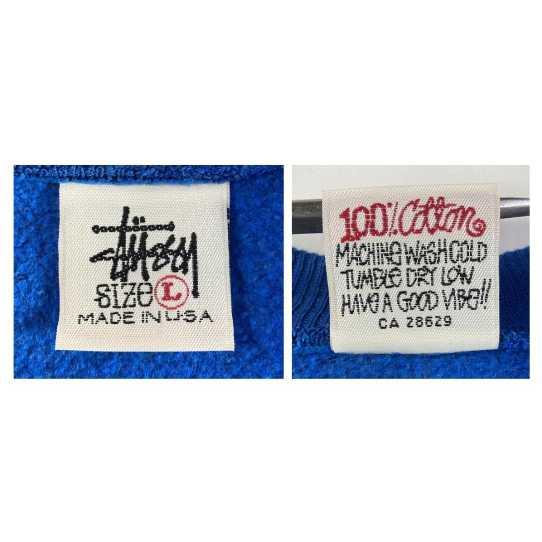 ステューシー シャドーマン スウェット USA製 90s 古着 L ブルー