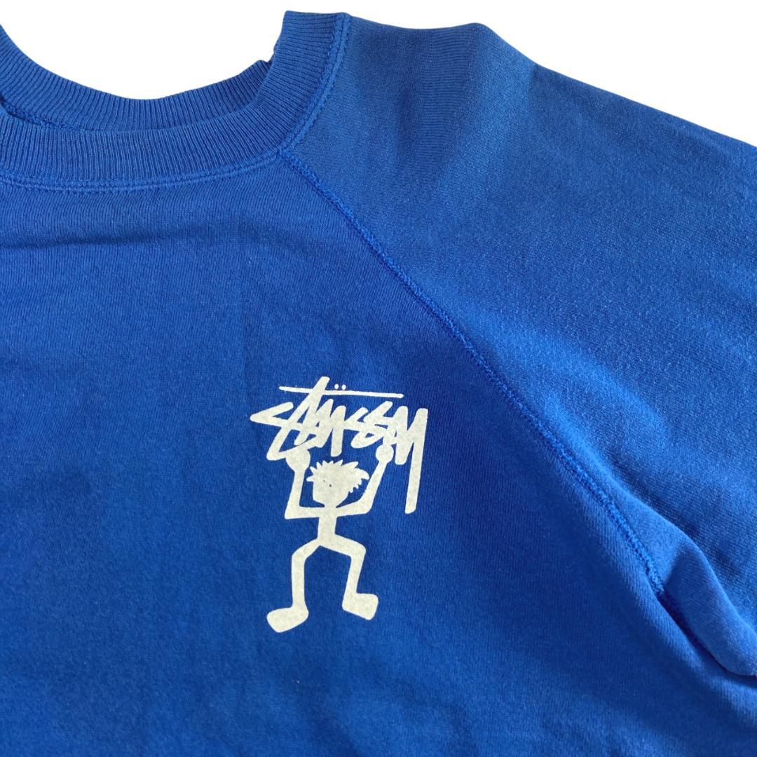 ステューシー シャドーマン スウェット USA製 90s 古着 L ブルー