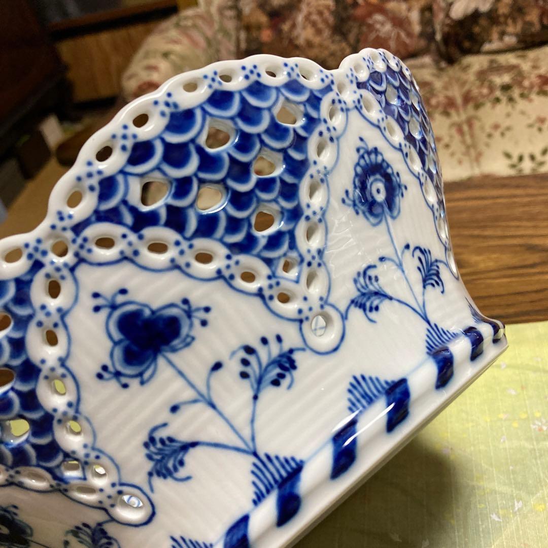 ロイヤルコペンハーゲン　ブルーフルーテッドダブルレース　フルーツボウル