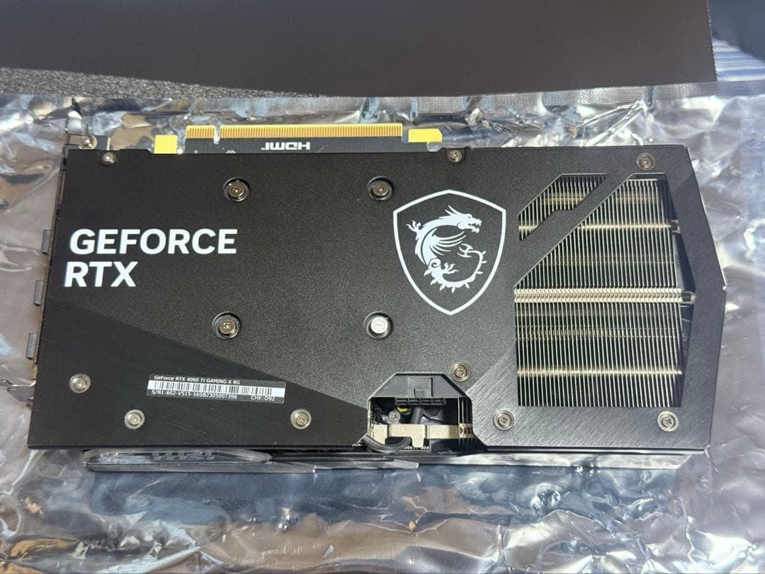 るか　MSI GEFORCE RTX 4060 Ti GAMING X