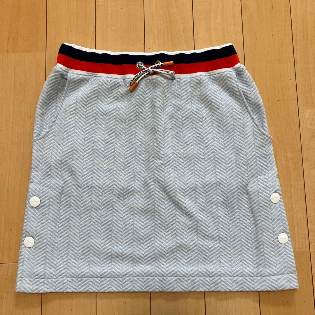 マークアンドロナ　MARK&LONA スカート　水色　ヘリンボーン　40サイズ