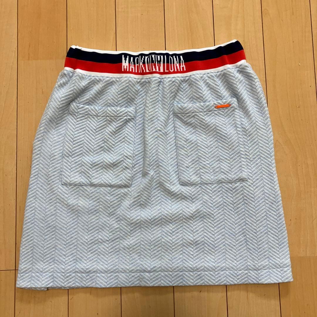 マークアンドロナ　MARK&LONA スカート　水色　ヘリンボーン　40サイズ