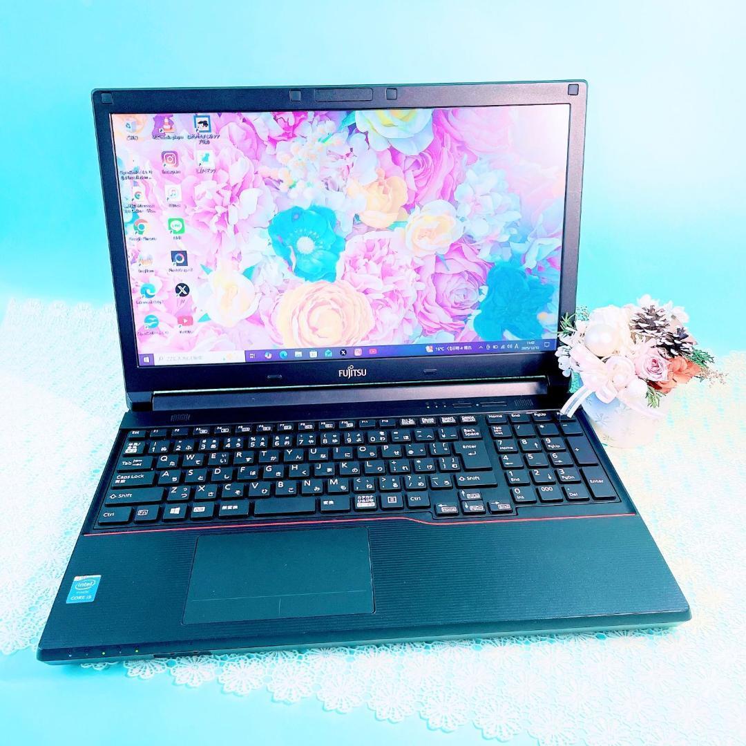 動作良好SSD512GB‼️メモリ16GB✨️黒ノートパソコン✨️テンキー付き事務作業