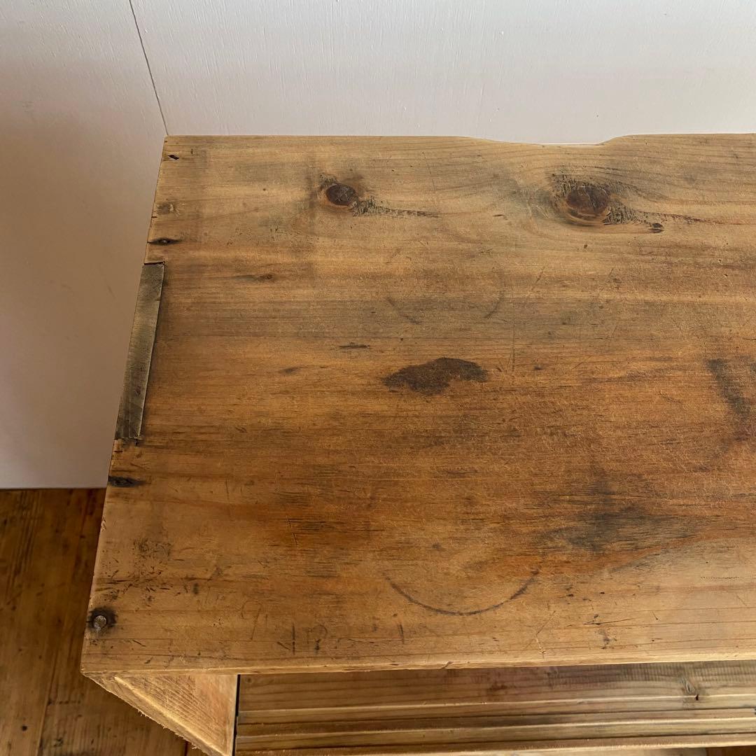 アンティーク チェスト 棚 食器棚 本棚 無塗装 z843