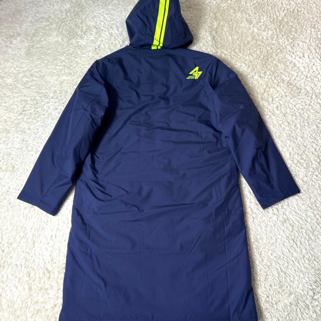 【新品タグ付き】asics 中綿ロングコート ベンチコート ネイビー 3L