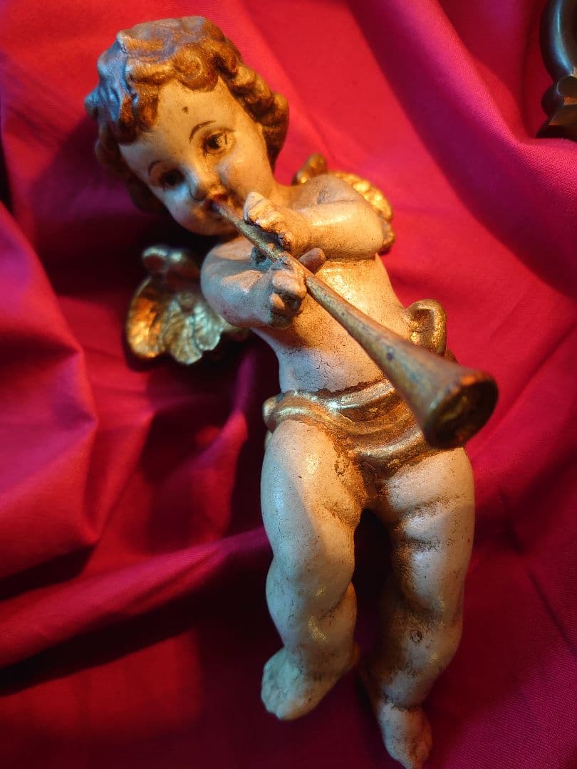 アンティーク オーストリア 天使ペア 壁飾り