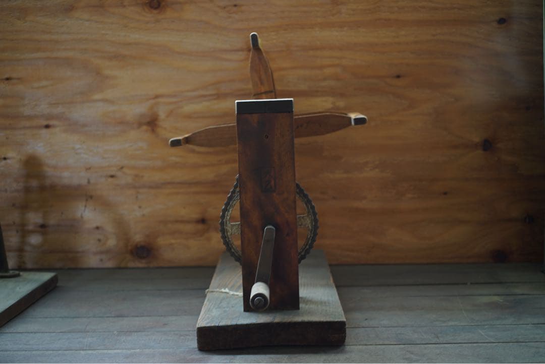 稀少/アンティーク/当時物/蔵出し/古道具/鉄製/糸巻き機/糸巻き/歯車/