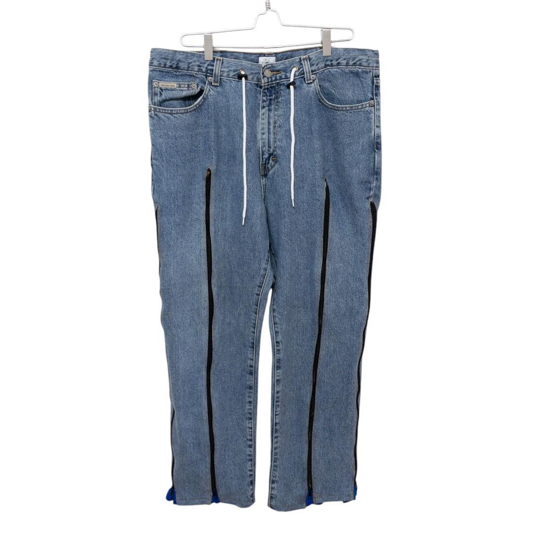 リメイク 4ジップ トラック デニムパンツ C-4578