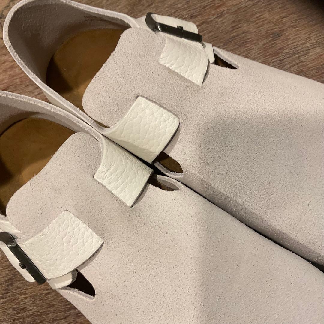 ほぼ新品！ビルケンシュトック ロンドン ホワイト レザー スエード サンダル