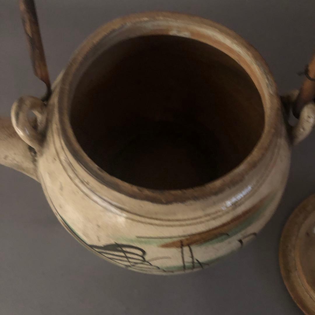 益子焼 色絵山水紋 土瓶