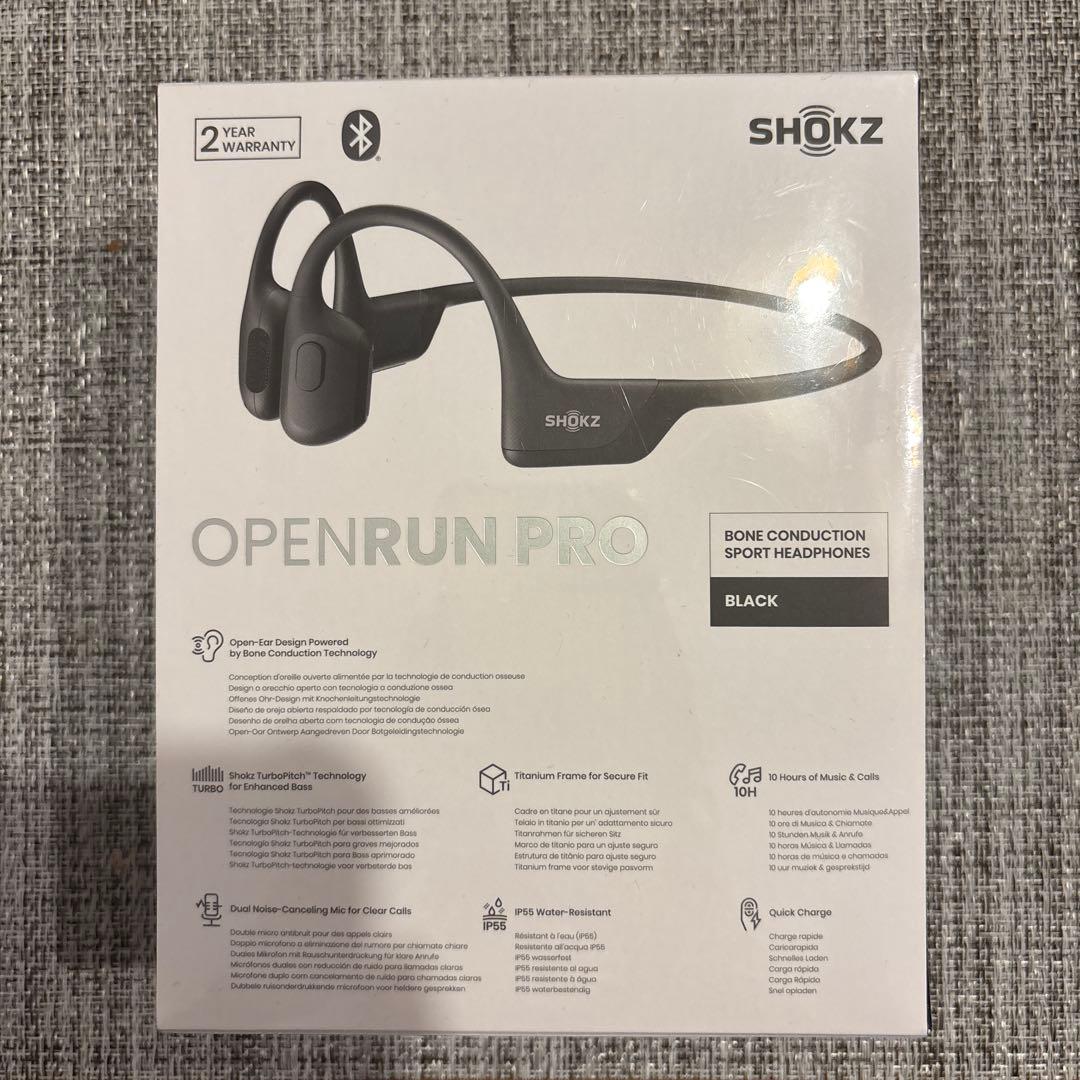 SHOKZ OPENRUN PRO 骨伝導イヤホン ブラック 新品未開封
