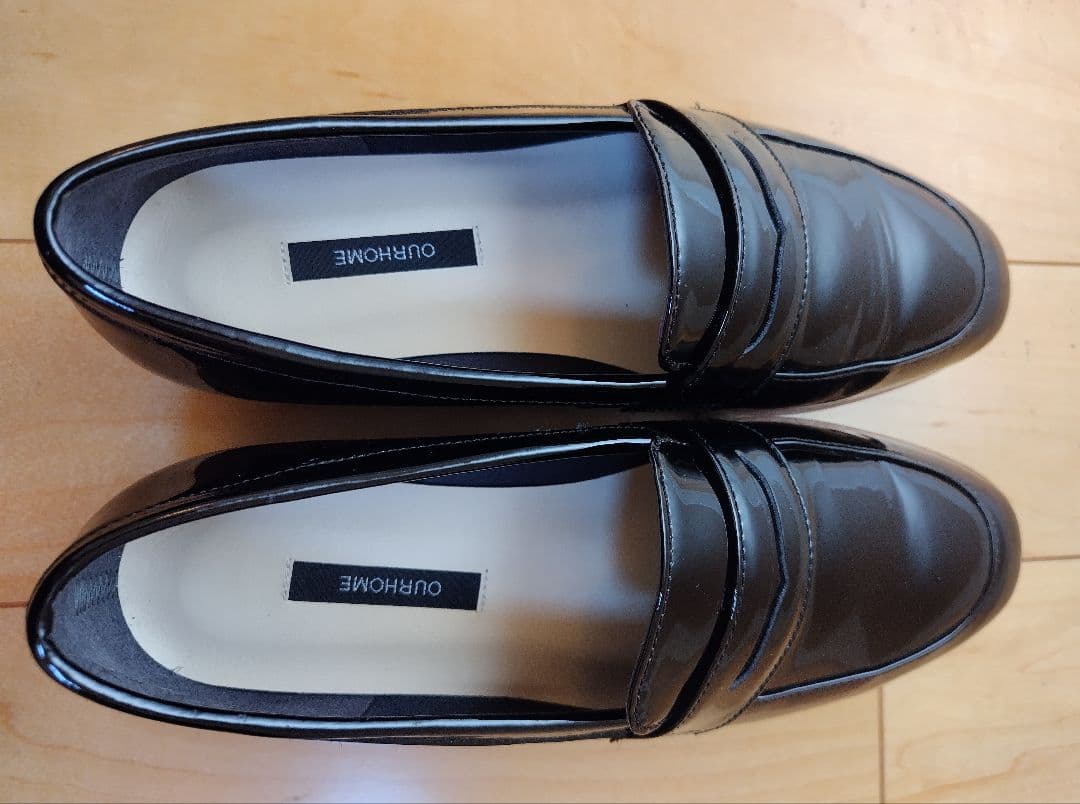 OUR アワーホーム 黒 エナメル 23cm